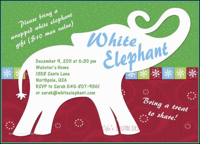 White Elephant Christmas Party Invitation Templates White Elephant Christmas Party Invitation Templates