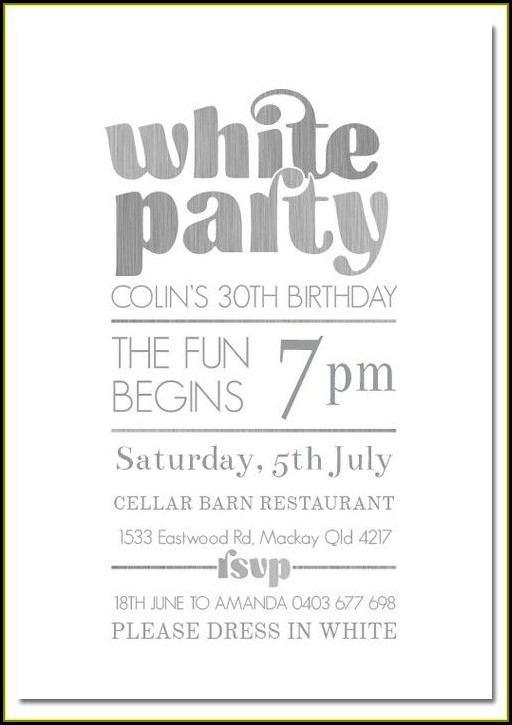 White Party Invitation Template White Party Invitation Template