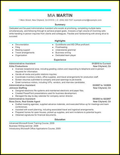 Administrative Assistant Resume Template Word Administrative Assistant Resume Template Word