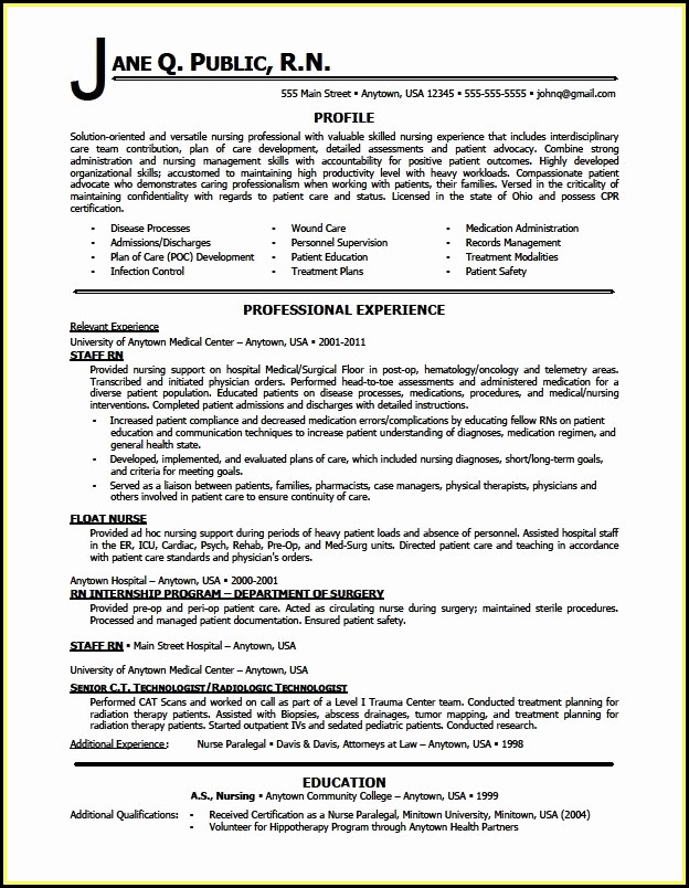 Best Resume Template For Rn Best Resume Template For Rn