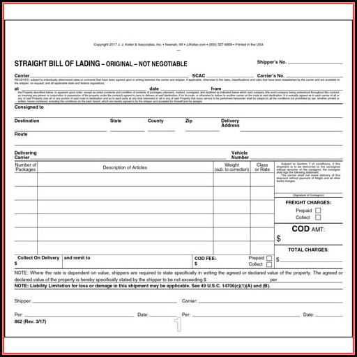 Bill Of Lading Short Form Bill Of Lading Short Form