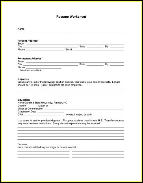 Blank Resume Templates For Microsoft Word Blank Resume Templates For Microsoft Word