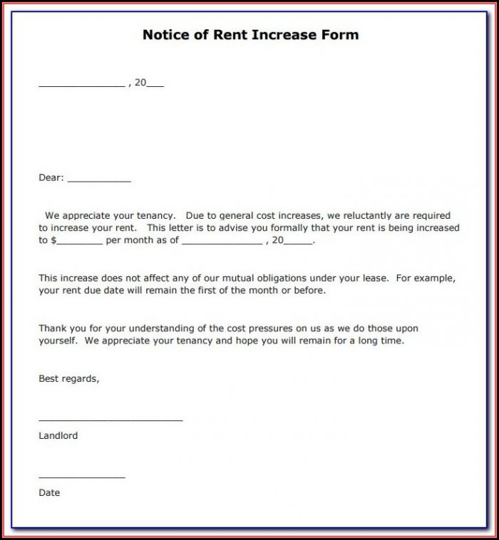 California Rent Increase Form California Rent Increase Form