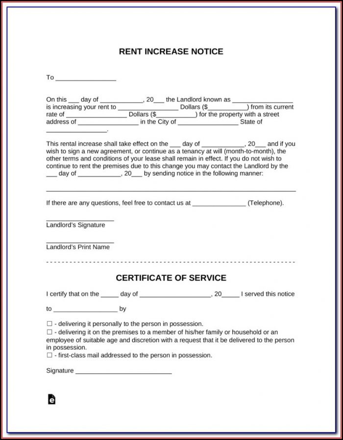 California Rent Increase Notification California Rent Increase Notification