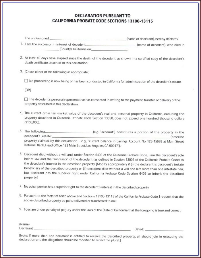 California Small Estate Affidavit Form De 310 California Small Estate Affidavit Form De 310