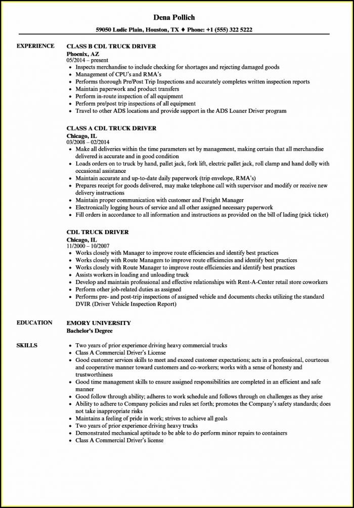 Cdl Truck Driver Job Description For Resume Cdl Truck Driver Job Description For Resume