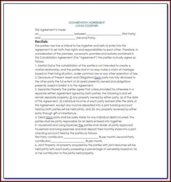 Cohabitation Agreement Form Alberta Cohabitation Agreement Form Alberta