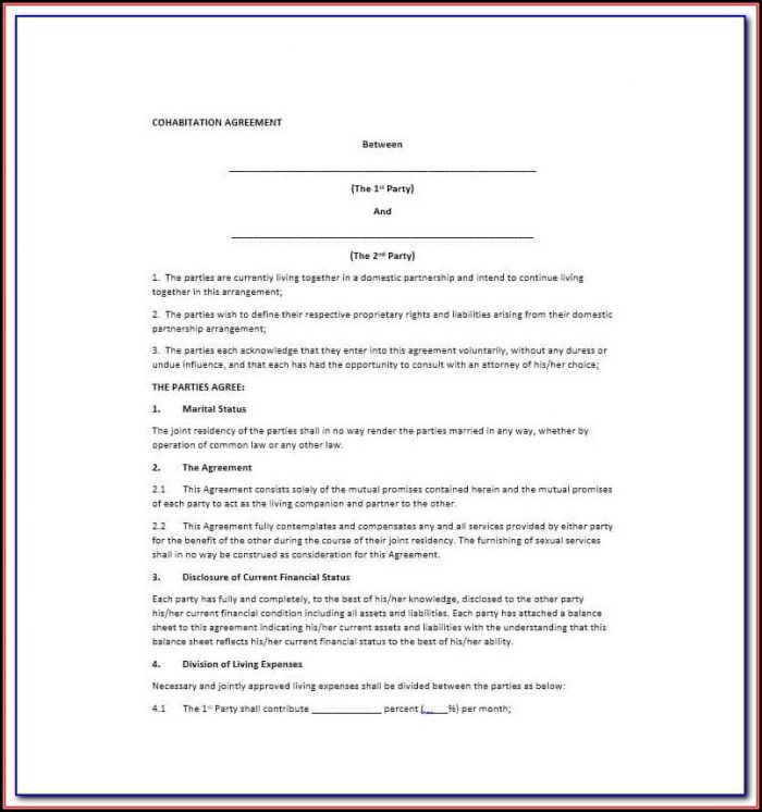 Cohabitation Agreement Forms Free Download Cohabitation Agreement Forms Free Download