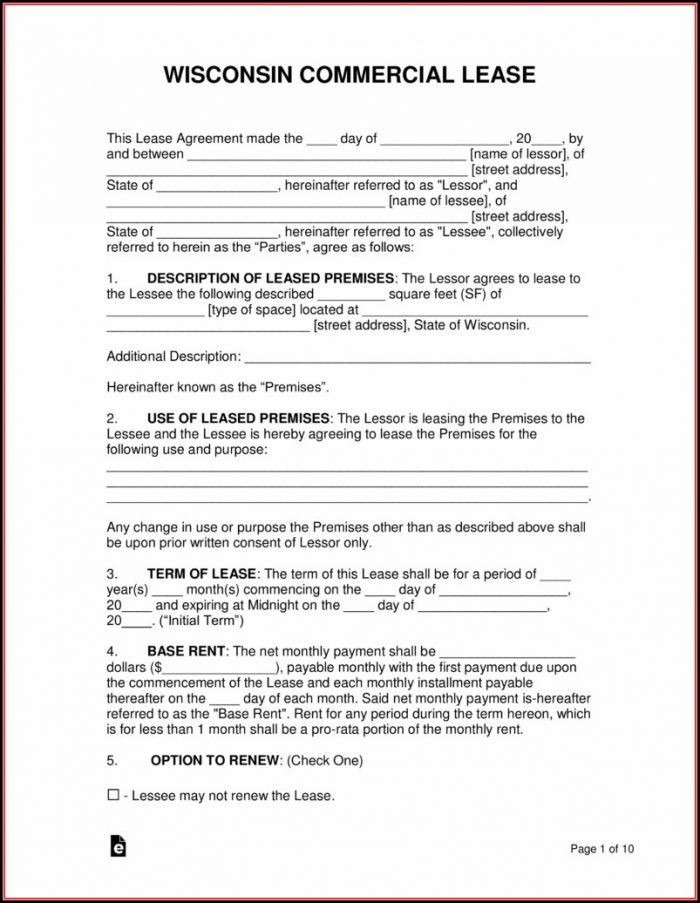 Commercial Lease Forms Wisconsin Commercial Lease Forms Wisconsin