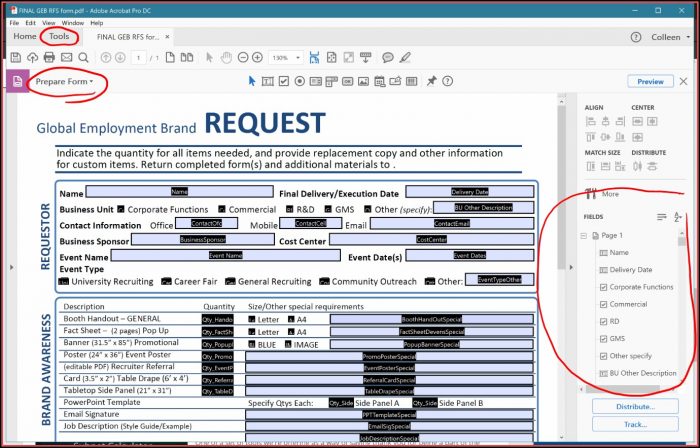 Create Fillable Form In Adobe Acrobat Create Fillable Form In Adobe Acrobat