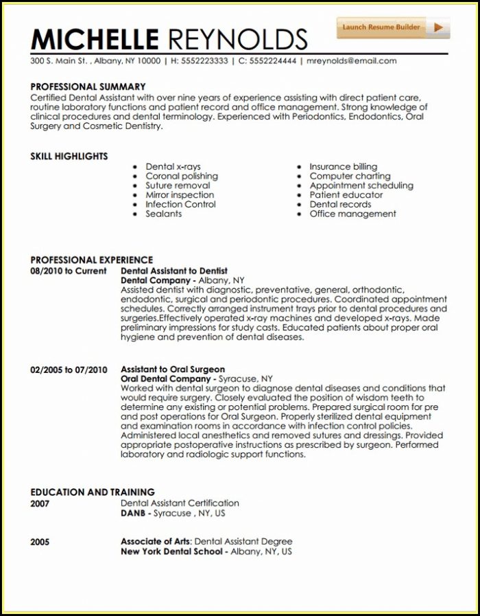 Dental Assistant Resume Template Word Dental Assistant Resume Template Word