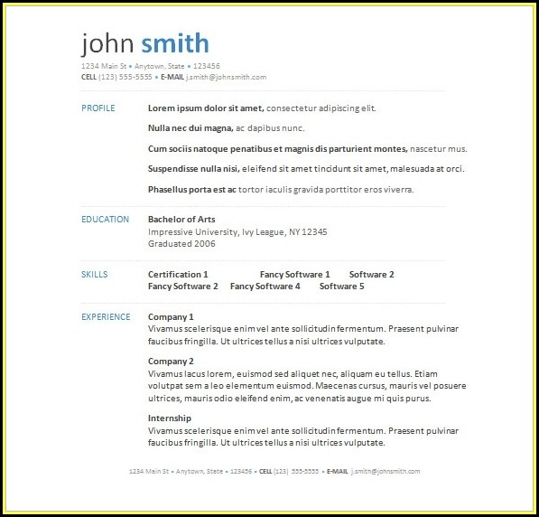 Download Free Resume Template For Microsoft Word Download Free Resume Template For Microsoft Word