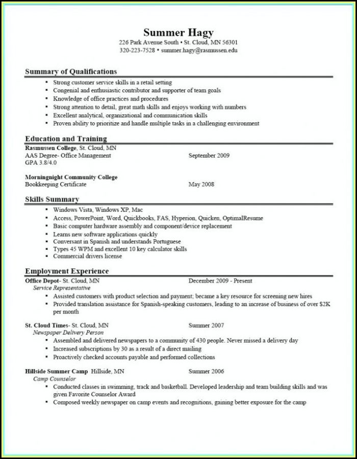 Examples Of Good Resume Templates Examples Of Good Resume Templates