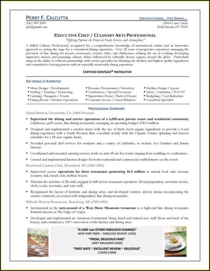Executive Chef Resume Template Word Executive Chef Resume Template Word