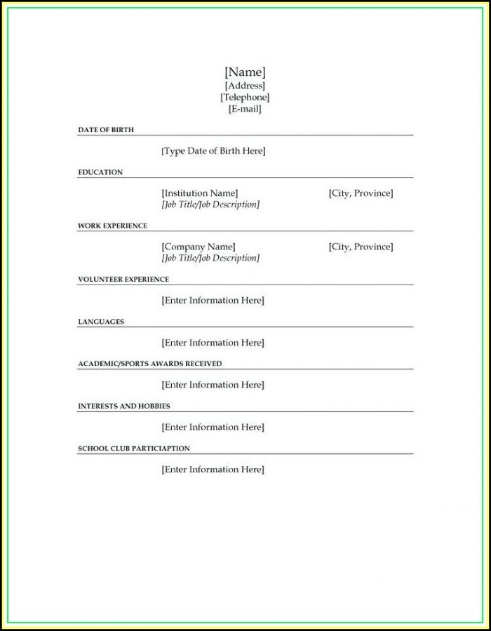 Fill Blank Resume Template Microsoft Word Fill Blank Resume Template Microsoft Word