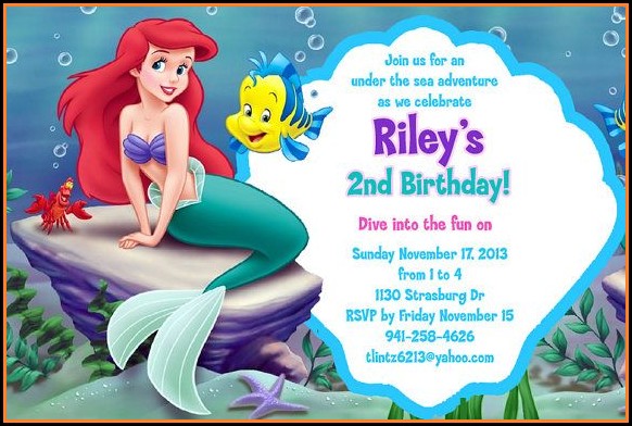 Free Little Mermaid Invitation Template Free Little Mermaid Invitation Template
