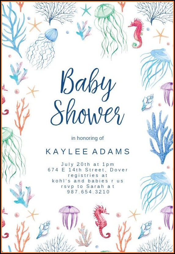 Free Mermaid Baby Shower Invitation Template Free Mermaid Baby Shower Invitation Template