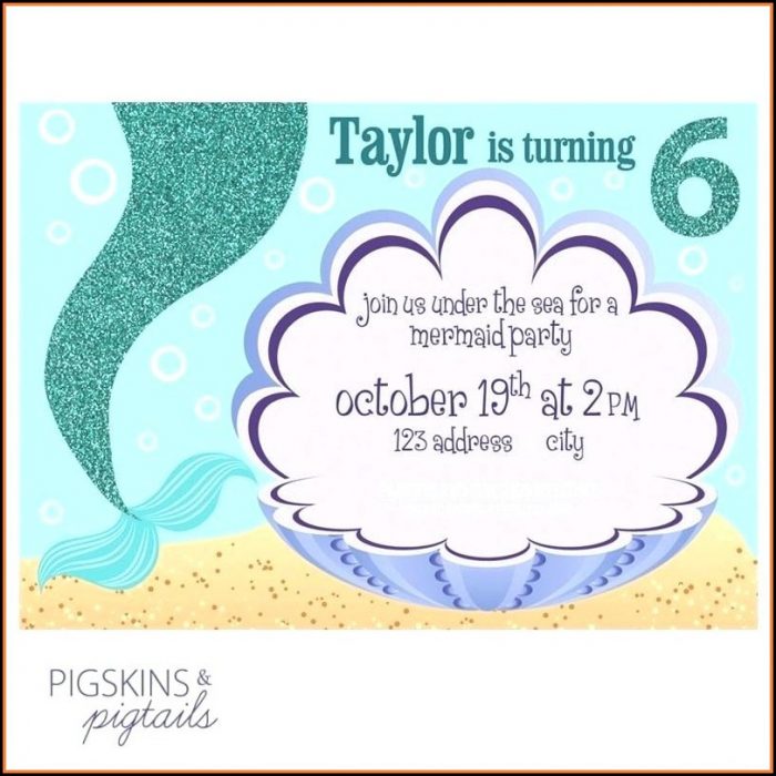 Free Mermaid Party Invitation Templates Free Mermaid Party Invitation Templates