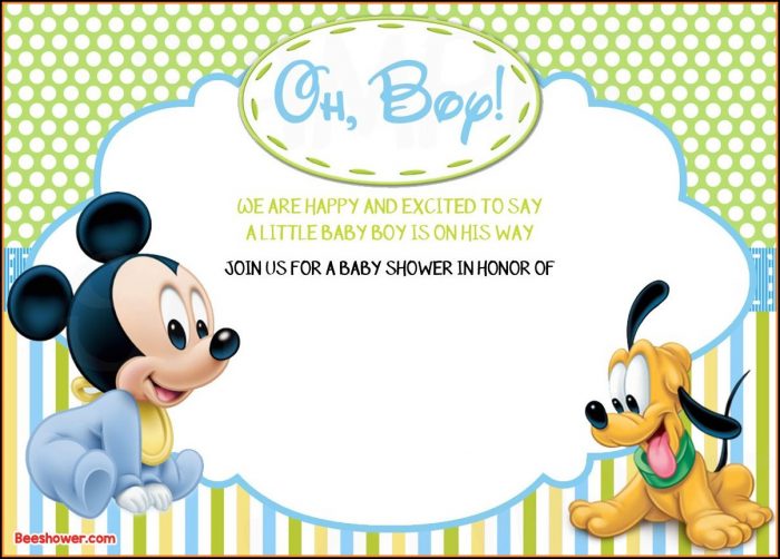 Free Mickey Mouse Baby Shower Invitation Templates Free Mickey Mouse Baby Shower Invitation Templates