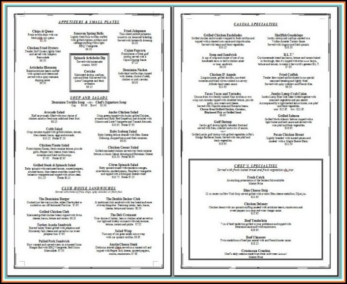 Free Printable Blank Restaurant Menu Templates Free Printable Blank Restaurant Menu Templates