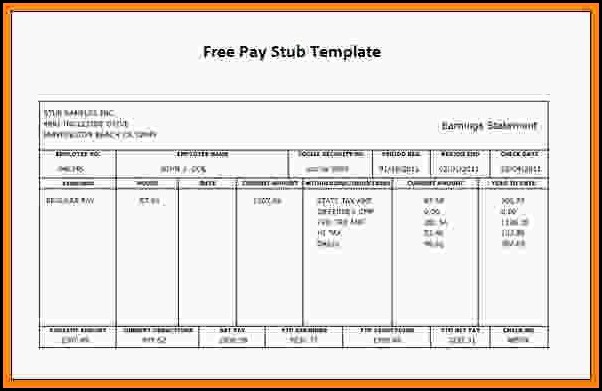Free Printable Check Stubs Template Free Printable Check Stubs Template