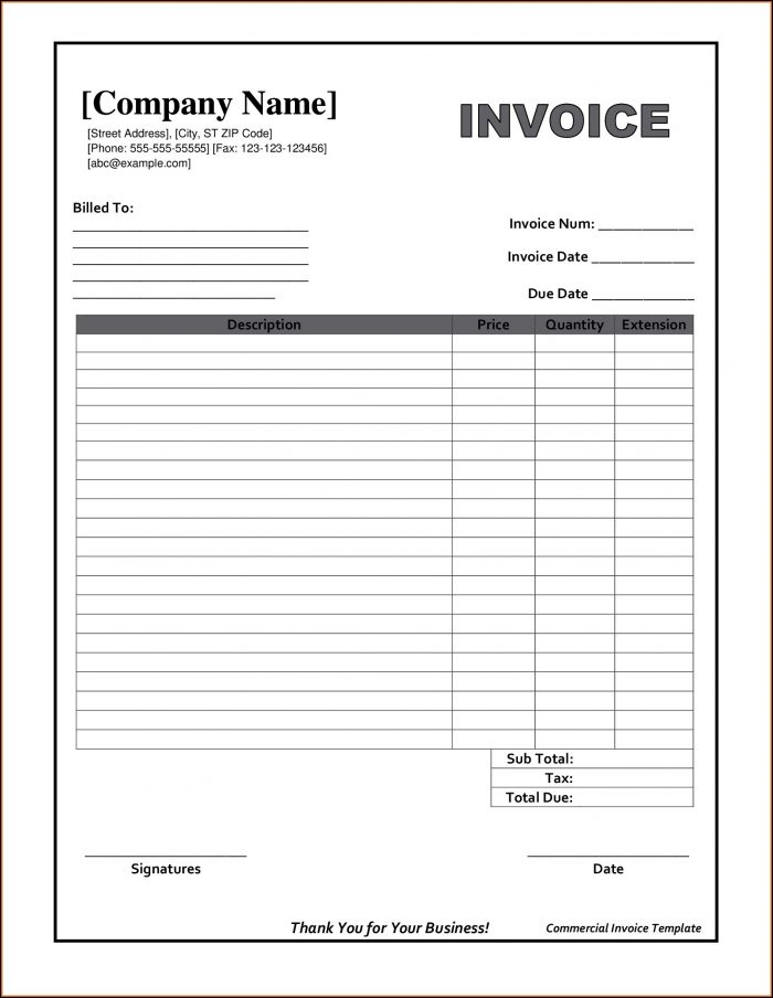 Free Printable Invoice Templates Download Free Printable Invoice Templates Download