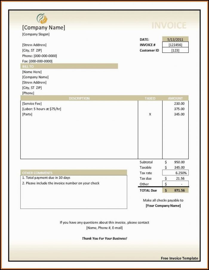 Free Printable Invoice Templates Html Free Printable Invoice Templates Html
