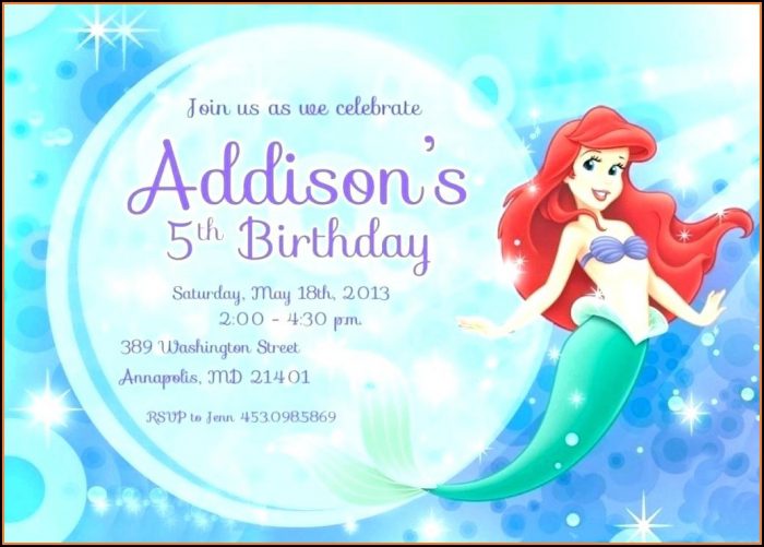 Free Printable Little Mermaid Birthday Invitation Templates Free Printable Little Mermaid Birthday Invitation Templates