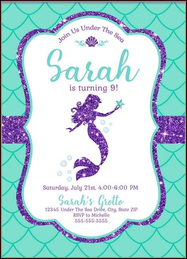 Free Printable Mermaid Invitation Template Free Printable Mermaid Invitation Template
