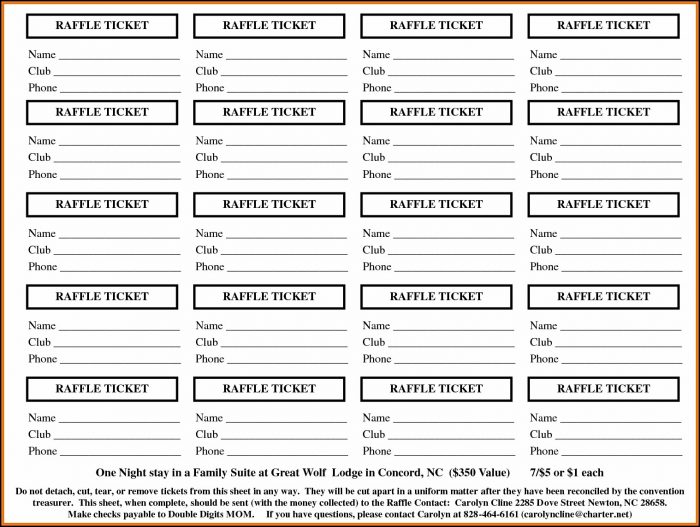 Free Printable Raffle Ticket Template Free Printable Raffle Ticket Template