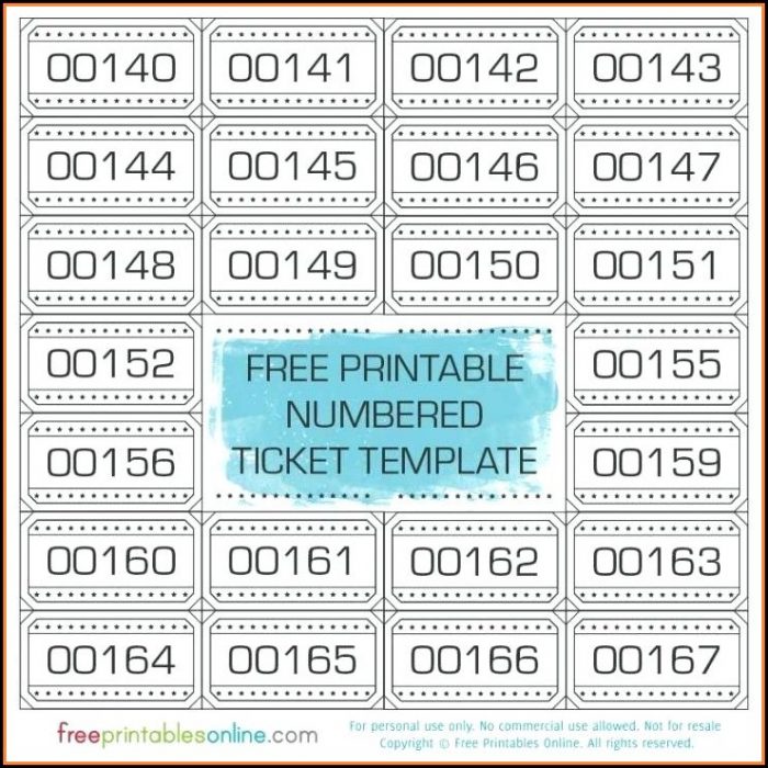 Free Printable Raffle Ticket Template With Numbers Free Printable Raffle Ticket Template With Numbers