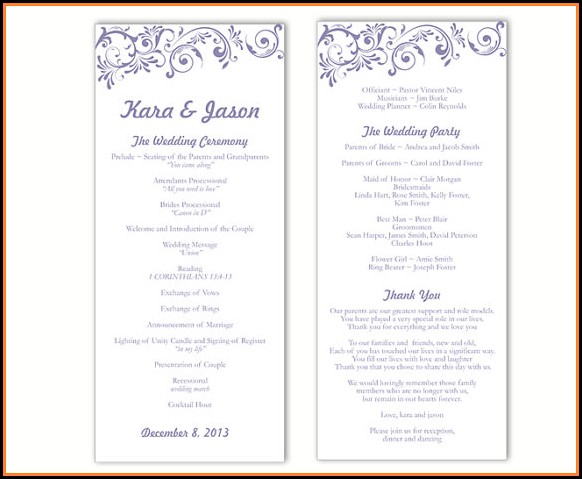 Free Printable Wedding Program Templates Microsoft Word Free Printable Wedding Program Templates Microsoft Word