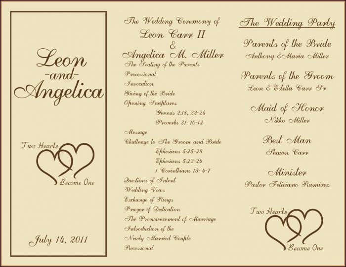 Free Sample Wedding Programs Templates Free Sample Wedding Programs Templates