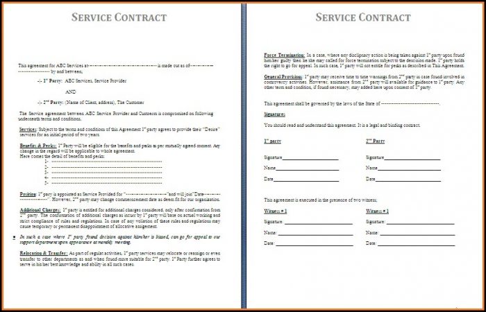 Free Service Agreement Template Free Service Agreement Template
