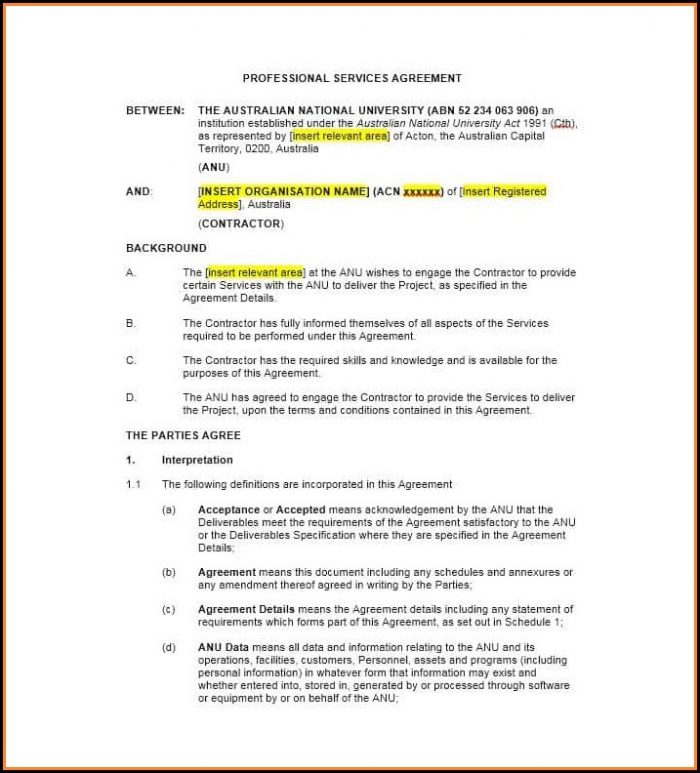 Free Service Agreement Template Australia Free Service Agreement Template Australia
