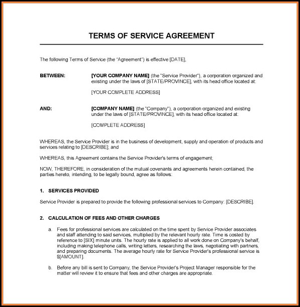 Free Service Agreement Template Download Free Service Agreement Template Download