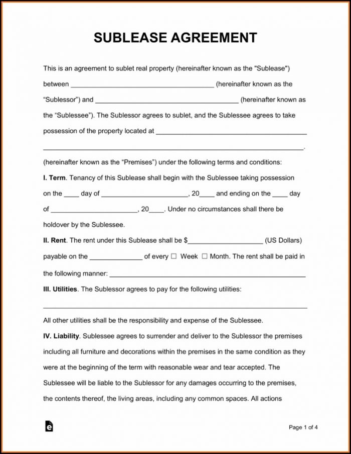 Free Sublease Agreement Template Pdf Free Sublease Agreement Template Pdf