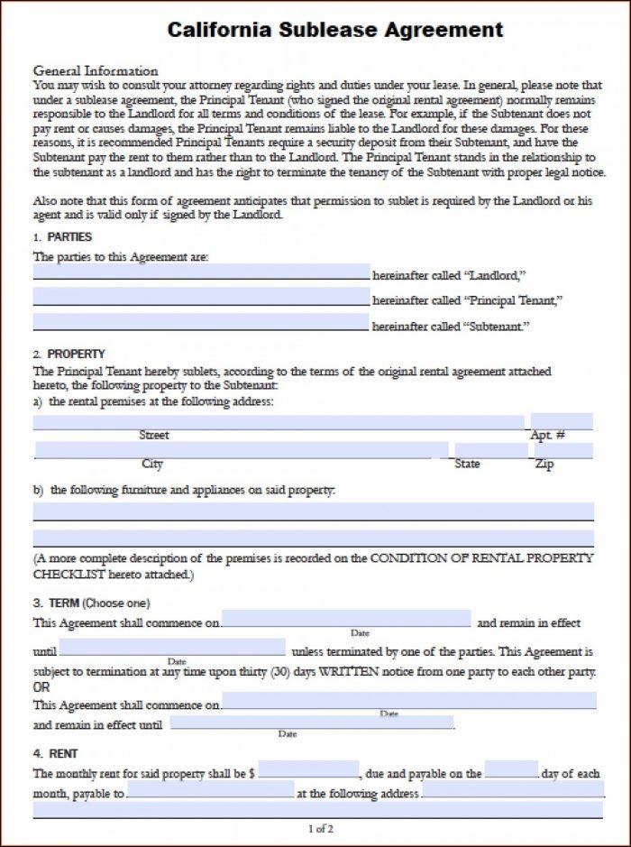 Free Sublease Agreement Template South Africa Free Sublease Agreement Template South Africa