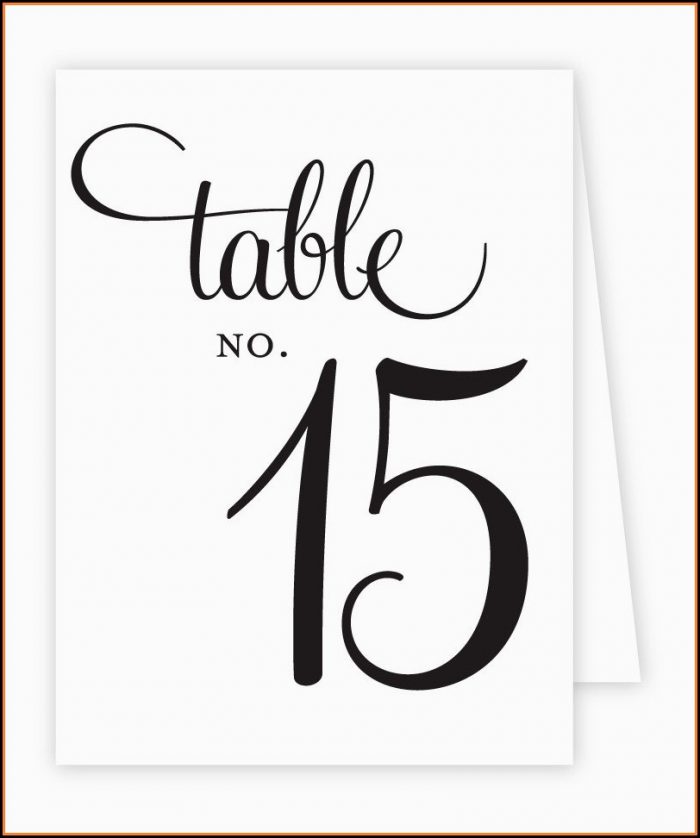 Free Table Number Template Free Table Number Template