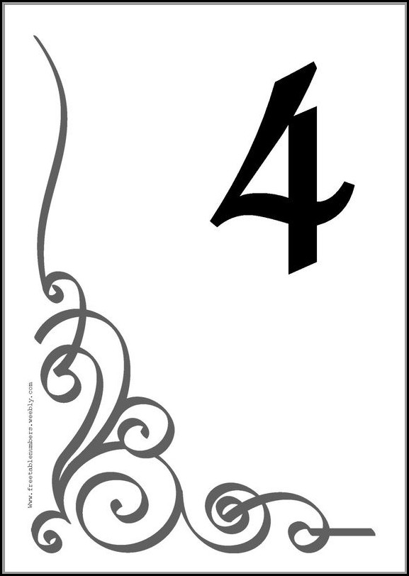 Free Table Number Templates 4x6 Free Table Number Templates 4x6