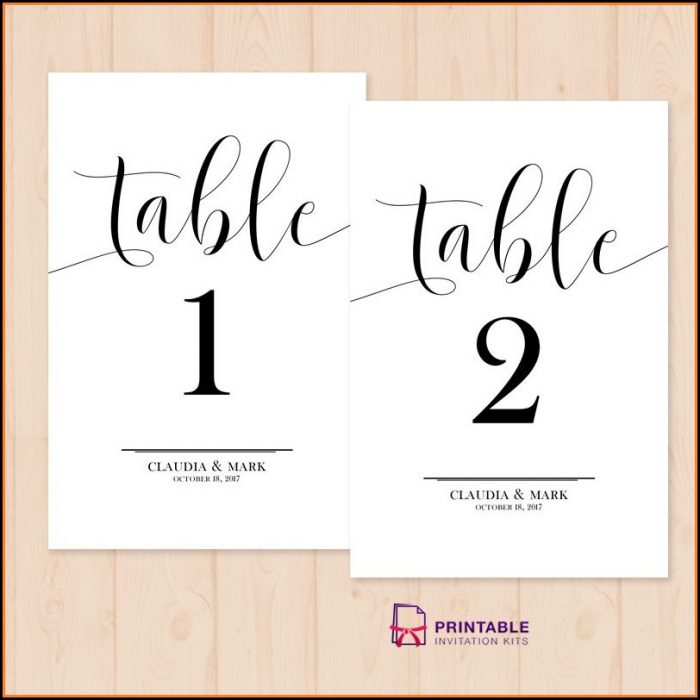Free Table Numbers Template Free Table Numbers Template