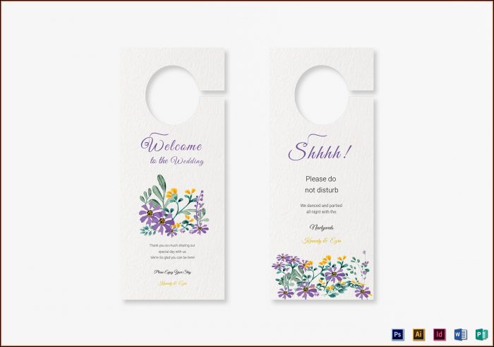 Free Wedding Door Hanger Template For Word Free Wedding Door Hanger Template For Word