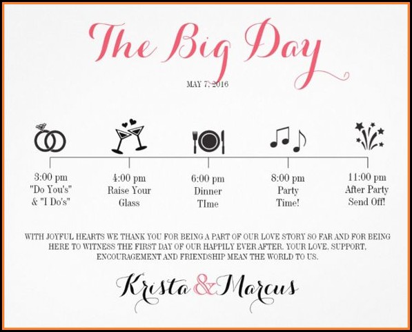 Free Wedding Itinerary Template Word Free Wedding Itinerary Template Word