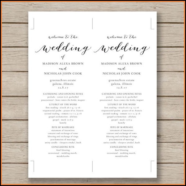 Free Wedding Program Template Word Free Wedding Program Template Word