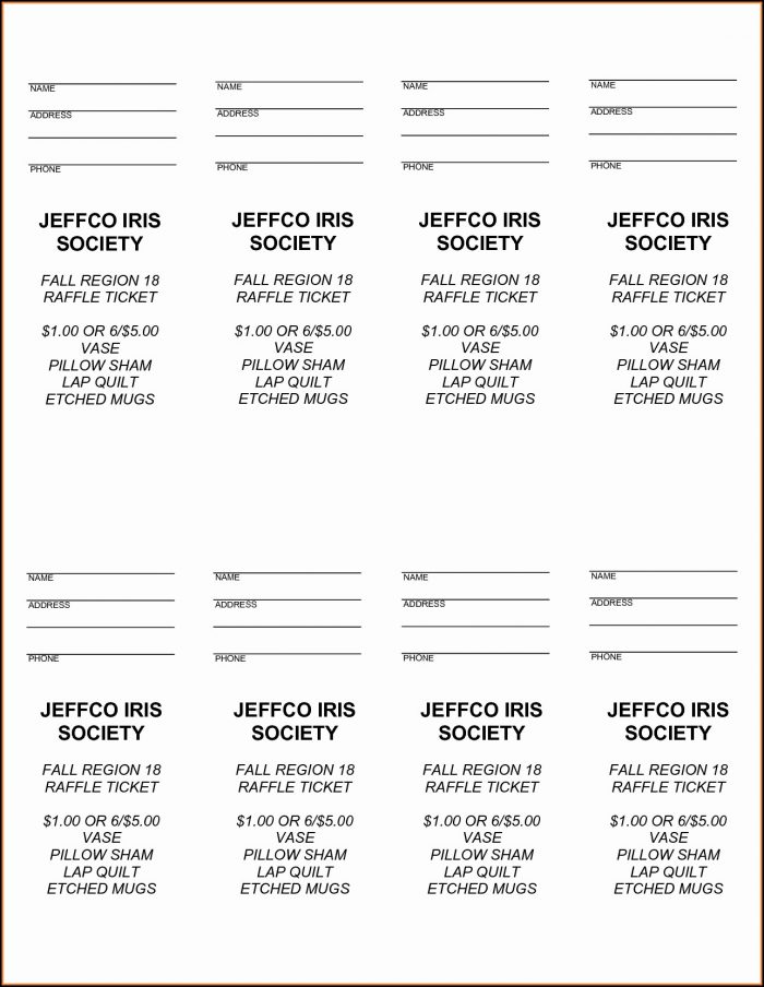 Fundraiser Tickets Template Free Fundraiser Tickets Template Free