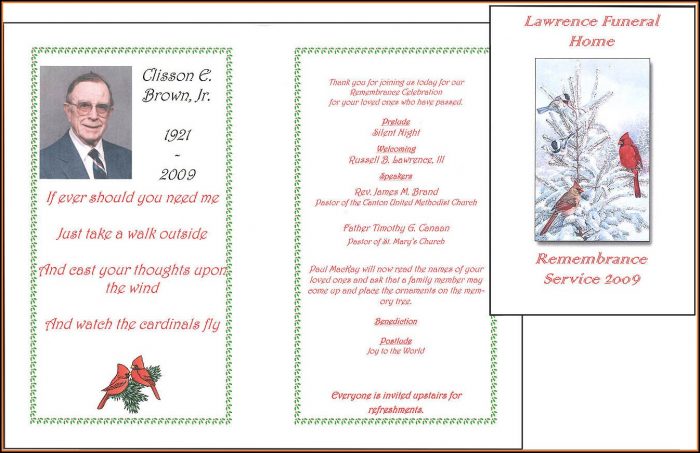 Funeral Service Program Samples Funeral Service Program Samples