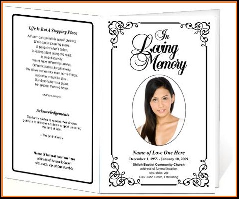 Funeral Service Program Template Funeral Service Program Template