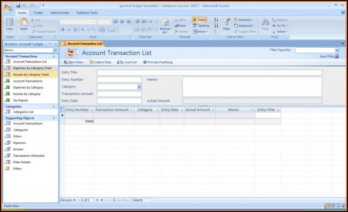 General Ledger Accounting Access Database Template General Ledger Accounting Access Database Template