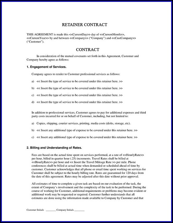 Graphic Design Retainer Contract Template Graphic Design Retainer Contract Template