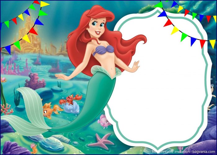 Little Mermaid Invitation Template Free Little Mermaid Invitation Template Free